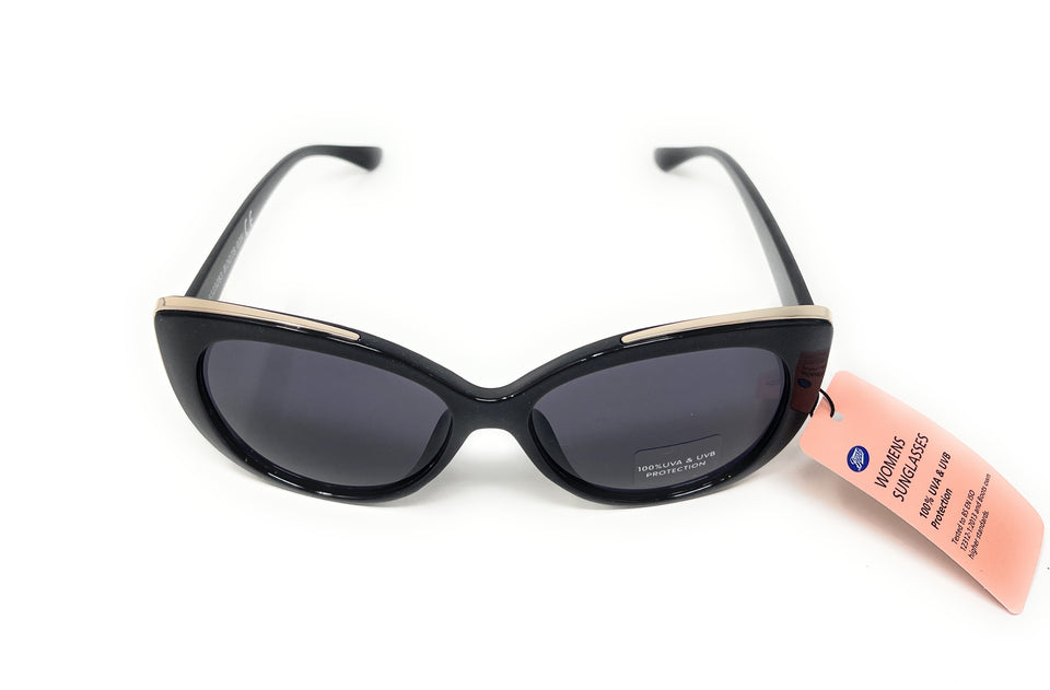 Retro Sunglasses Black Frames  Metal Trim 035I 3